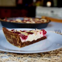 Koláč s tvarohem a malinami