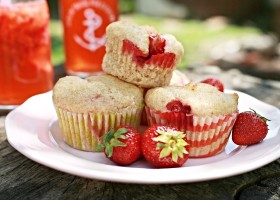 Jahodové muffiny s čokoládou