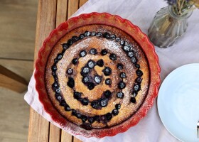 Citronový koláč s borůvkami